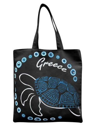 Τσάντα Βαμβακερή Τουριστική Μαύρη 40x40x10cm SummerTiempo 623186