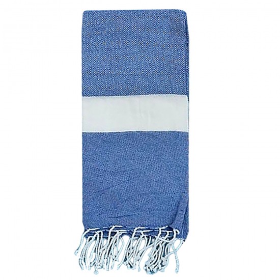 Πετσέτα Θαλάσσης Pestemal Ρόμβοι Λευκή Φάσα ~280g 90x180cm SummerTiempo 623193