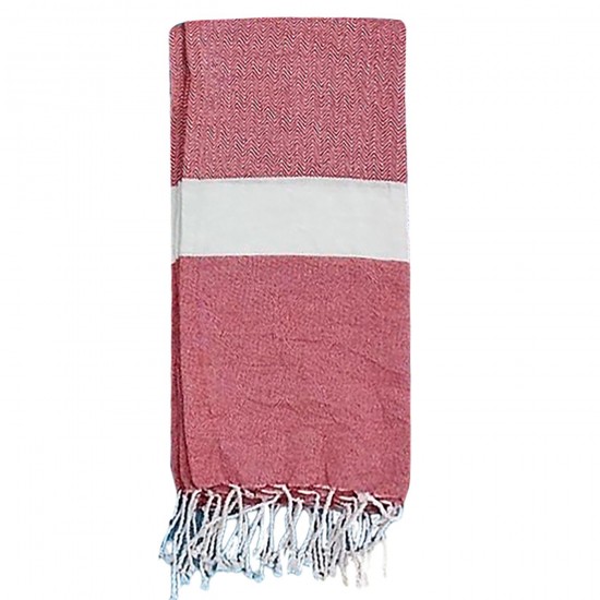 Πετσέτα Θαλάσσης Pestemal Ρόμβοι Λευκή Φάσα ~280g 90x180cm SummerTiempo 623193