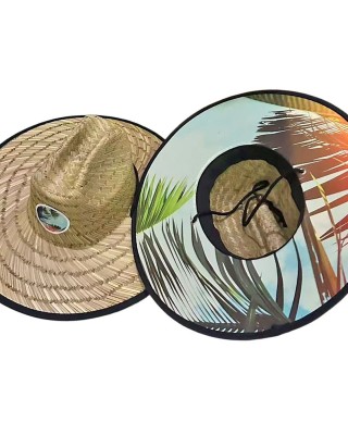 Καπέλο Ψάθινο Σερφάδικο με Αγγράφα & Σχέδιο ø42cm SummerTiempo 623357