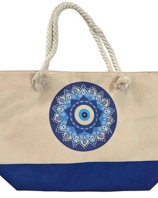 Τσάντα Παραλίας Γιούτα με Μάτι 54x37x15cm SummerTiempo 623365