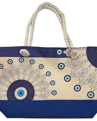 Τσάντα Παραλίας Γιούτα Greece 54x37x15cm SummerTiempo 623366