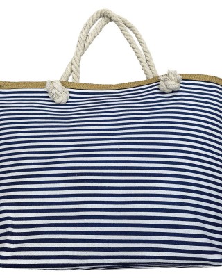 Τσάντα Παραλίας Μπλε Ριγέ 57x37x17cm SummerTiempo 623368