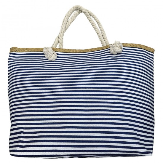 Τσάντα Παραλίας Μπλε Ριγέ 57x37x17cm SummerTiempo 623368