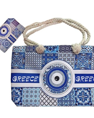 Τσάντα Παραλίας Μάτι σετ με Νεσεσέρ 55x37x17cm & 19x12cm SummerTiempo 623369