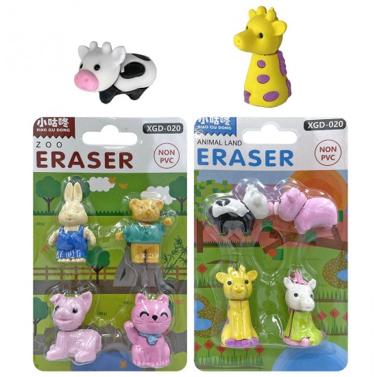 TG-50-3374 - ΓΟΜΕΣ 3D ΖΩΑΚΙΑ ΖΟΥΓΚΛΑΣ 4ΤΕΜ ~3,5cm Justnote 703394 ΓΟΜΕΣ 3D ΖΩΑΚΙΑ ΖΟΥΓΚΛΑΣ 4ΤΕΜ ~3,5cm Justnote 703394