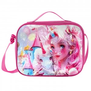 Ισοθερμικό Τσαντάκι Φαγητού Κοπέλα & Μονόκερος 24x18x9cm JustNote 703426