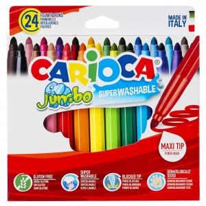 Μαρκαδόροι Carioca Jumbo 6mm σετ=24 Χρώματα  Carioca 40570