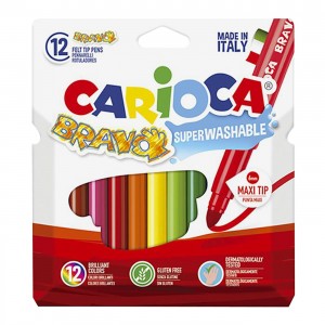 ΜΑΡΚΑΔΟΡΟΙ CARIOCA BRAVO ΣΕΤ=12 ΧΡΩΜ. ΜΥΤΗ ø6mm Carioca 42755