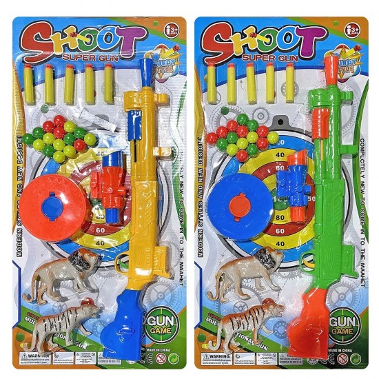 Όπλο-ζωάκια-στόχος-μπίλιες-βελάκια σε καρτέλα 28x57x3cm ToyMarkt 88849