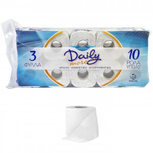 Χαρτί Υγείας Daily new πακ=10 Ρολά 3φ 17.3m 82g Daily