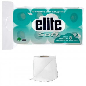 ΧΑΡΤΙ ΥΓΕΙΑΣ ELITE SOFT 8ΤΕΜ ΜΗΚΟΣ ΡΟΛΟΥ: 19,5Μ 63ΓΡ, ELITE 1114  18001