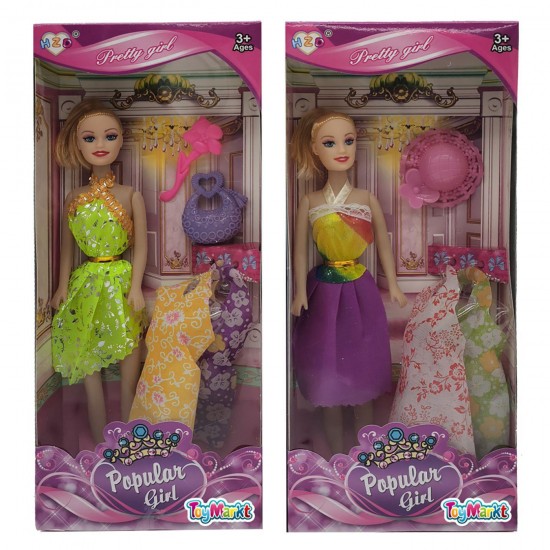 TG-72-2052 - ΚΟΥΚΛΑ POPULAR GIRL & ΑΞΕΣΟΥΑΡ & ΦΟΡΕΜΑΤΑ 14x32x5cm ToyMarkt 922072 ΚΟΥΚΛΑ POPULAR GIRL & ΑΞΕΣΟΥΑΡ & ΦΟΡΕΜΑΤΑ 14x32x5cm ToyMarkt 922072