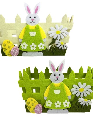 Καλάθι Τσόχινο Λαγός Περίφραξη 18x12x9cm Bunny's 931275