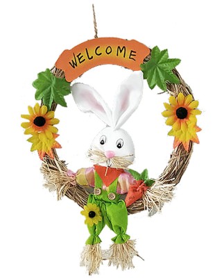 Στεφάνι με Αχυρένιο Λάγο Ø30m (κούκλα 40cm) Bunny's 931382