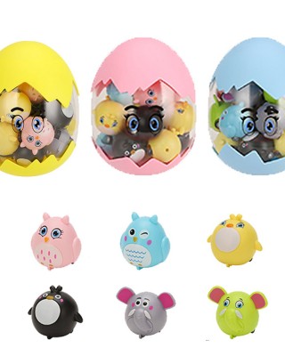 Αυγό σετ 20 τεμ Pull Back Ζωάκια Αυγό=19x15cm, Ζωάκια=5x4,5cm Bunny's 931994