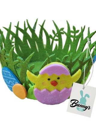 Καλάθι Τσόχινο Στρογγυλό Αυγό-Πουλάκι ø15x9cm Bunny's 931996