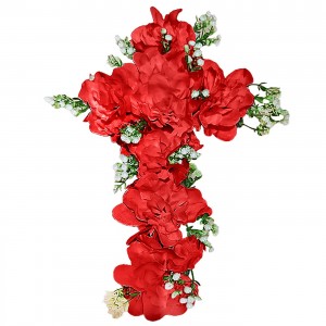 Σταυρός με 8 Τριαντάφυλλα 45x24cm Bunny's 932068 Σταυρός με 8 Τριαντάφυλλα 45x24cm Bunny's 932068