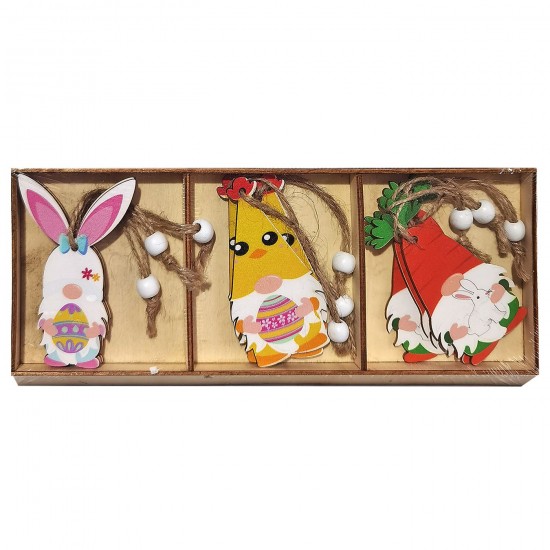 TG-73-2242 - Στολίδια Ξύλινα Φιγούρες με Αυτάκια Σετ=9 τεμ 8cm Bunny's 932262 Στολίδια Ξύλινα Φιγούρες με Αυτάκια Σετ=9 τεμ 8cm Bunny's 932262