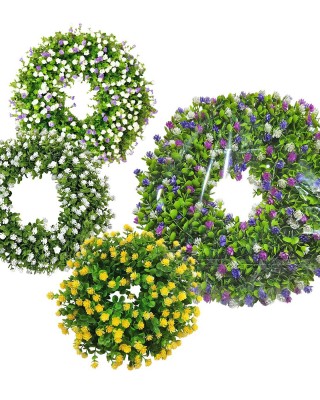 Στεφάνι με Φύλλωμα & Πολλά Άνθη ø45cm Bunny's 932270