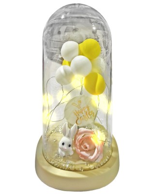 Γυάλα με φως Λαγουδάκι & Μπάλες 22x11cm Bunny's 932276