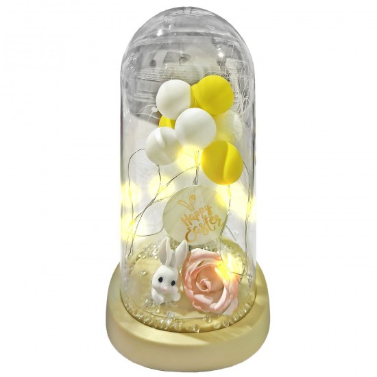 TG-73-2256 - Γυάλα με φως Λαγουδάκι & Μπάλες 22x11cm Bunny's 932276 Γυάλα με φως Λαγουδάκι & Μπάλες 22x11cm Bunny's 932276