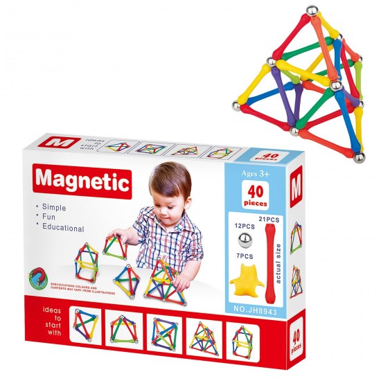 Μαγνητικές Κατασκευές 40 τεμ 22x15x4cm ToyMarkt 95449
