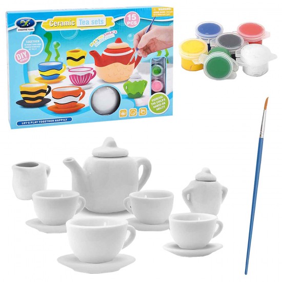 TG-77-1297 - Κεραμικό σετ Τσαγιού Χρωματισμού 15τεμ 29x20x5cm ToyMarkt 971317 Κεραμικό σετ Τσαγιού Χρωματισμού 15τεμ 29x20x5cm ToyMarkt 971317