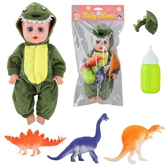 Μωρό 35cm πυτζάμα δεινοσαυράκι με ήχο σακούλα 20x40cm ToyMarkt 98252