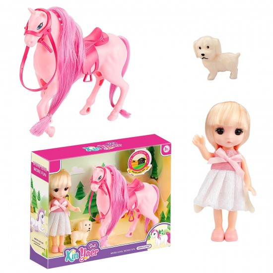 Κούκλα 15cm & Άλογο 14cm 26x20x6cm ToyMarkt 98262