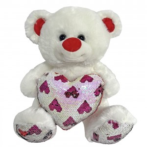 Αρκουδάκι Λευκό με Καρδιά με Πούλιες 35cm ToyMarkt 99454 Αρκουδάκι Λευκό με Καρδιά με Πούλιες 35cm ToyMarkt 99454