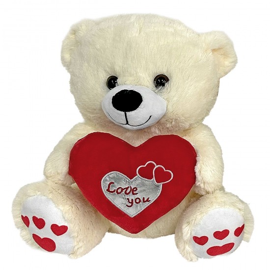 Αρκουδάκι Λούτρινο με Καρδιά 30cm ToyMarkt 99548