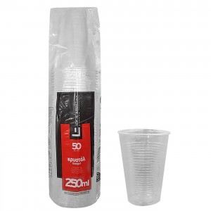 ΠΟΤΗΡΙΑ ΠΛΑΣΤΙΚΑ ΔΙΑΦΑΝΑ ΠΑΚ=50ΤΕΜ 250mL Lariplast