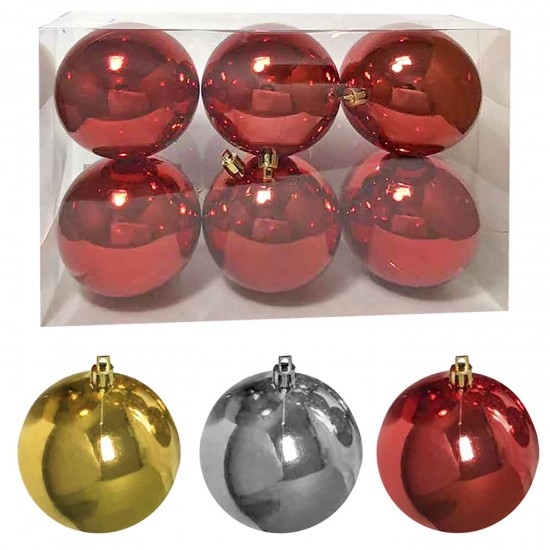 ΜΠΑΛΑ ΓΥΑΛΙΣΤΕΡΗ ΠΑΚ=6ΤΕΜ Φ8 8cm Xmasfest 1131712