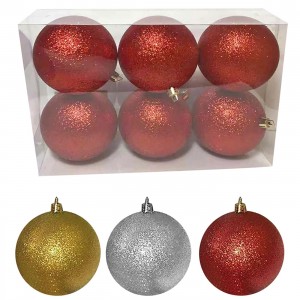 Μπάλα glitter πακ=6τεμ φ8 8cm Xmasfest 1131716-O