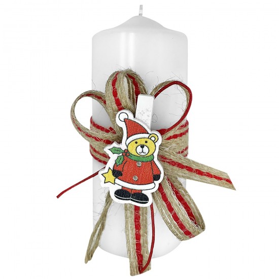 TG-93-2349 - ΚΕΡΙ ΚΟΡΜΟΣ ΛΕΥΚΟ 3 ΣΧΕΔΙΑ 12x5cm Xmasfest 1132369 ΚΕΡΙ ΚΟΡΜΟΣ ΛΕΥΚΟ 3 ΣΧΕΔΙΑ 12x5cm Xmasfest 1132369