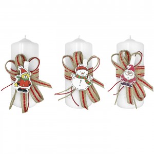 Κερί Κορμός Λευκό 3 Σχέδια Άγιος 12x5cm Xmasfest 1132369 Κερί Κορμός Λευκό 3 Σχέδια Άγιος 12x5cm Xmasfest 1132369