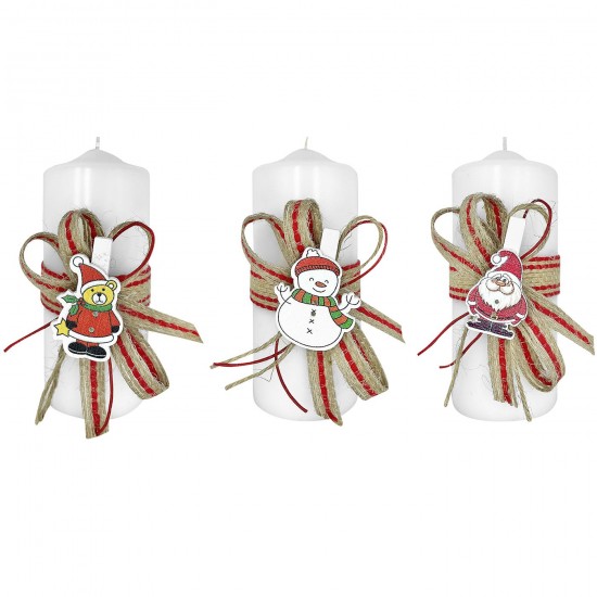 TG-93-2349 - ΚΕΡΙ ΚΟΡΜΟΣ ΛΕΥΚΟ 3 ΣΧΕΔΙΑ 12x5cm Xmasfest 1132369 ΚΕΡΙ ΚΟΡΜΟΣ ΛΕΥΚΟ 3 ΣΧΕΔΙΑ 12x5cm Xmasfest 1132369