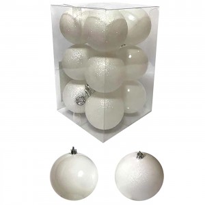 Μπάλες Λευκές 12τεμ φ4 ø4cm Xmasfest 1132541-c