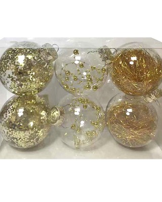 Μπάλες με Γέμιση Ντεκόρ πακ=6τεμ φ8 ø8cm Xmasfest 1132544