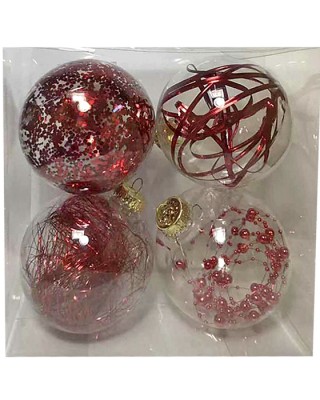 Μπάλες με Γέμιση Ντεκόρ πακ=4τεμ φ10 ø10cm Xmasfest 1132545