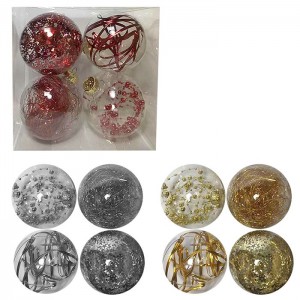 Μπάλες με Γέμιση Ντεκόρ πακ=4τεμ φ10 ø10cm Xmasfest 1132545