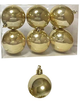 Μπάλες Περλέ Χρυσές πακ=6τεμ φ8 ø8cm Xmasfest 1132568
