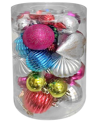 Μπάλες Xmas μιξ σε Κουτί Κυλινδρικό Πακ=25x ø16,5cm Xmasfest 1132674