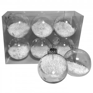 Μπάλες με Γέμιση Χιόνι πακ=6τεμ φ8 ø8cm Xmasfest 1132771