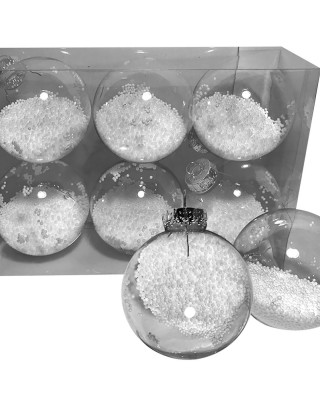 Μπάλες με Γέμιση Χιόνι πακ=6τεμ φ8 ø8cm Xmasfest 1132771