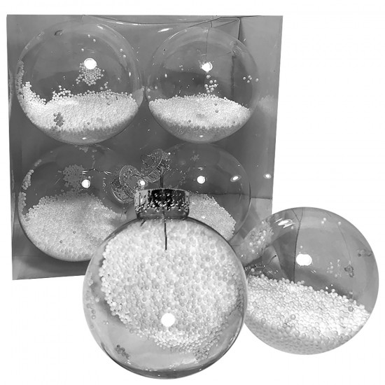 TG-93-2752 - ΜΠΑΛΕΣ ΜΕ ΓΕΜΙΣΗ ΧΙΟΝΙ ΠΑΚ=4ΤΕΜ Φ10 Φ10cm Xmasfest 1132772 ΜΠΑΛΕΣ ΜΕ ΓΕΜΙΣΗ ΧΙΟΝΙ ΠΑΚ=4ΤΕΜ Φ10 Φ10cm Xmasfest 1132772