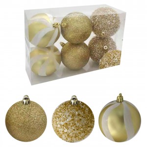 Μπάλες 3 Χρυσά Σχέδια πακ=6τεμ φ8 ø8cm Xmasfest 1132841