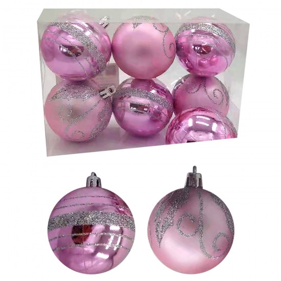 TG-93-2822 - ΜΠΑΛΕΣ ΡΟΖ ΜΑΤ-ΓΥΑΛΙΣΤΕΡΕΣ ΝΤΕΚΟΡ ΠΑΚ=6ΤΕΜ φ6cm Xmasfest 1132842 ΜΠΑΛΕΣ ΡΟΖ ΜΑΤ-ΓΥΑΛΙΣΤΕΡΕΣ ΝΤΕΚΟΡ ΠΑΚ=6ΤΕΜ φ6cm Xmasfest 1132842