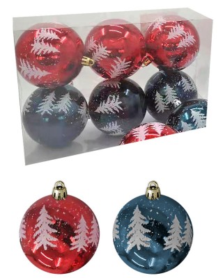 Μπάλες Ντεκόρ Δέντρα πακ=6τεμ φ8cm ø8cm Xmasfest 1132847